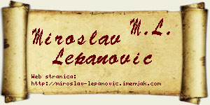 Miroslav Lepanović vizit kartica
